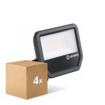Confezione Multipack 4x Ledvance Proiettore LED Aluminium Nero 41W 6000lm 100D - 840 Bianco Freddo | IP66 - Simmetrico