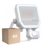 Confezione Multipack 4x Ledvance Proiettore LED Aluminium Bianca 17W 2200lm 100D - 830 Luce Calda -  | IP65 - Sensore di Movimento e Luce - Simmetrico