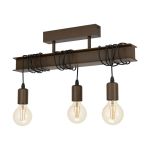 Eglo Luce da soffitto Townshend 4 Acciaio Marrone | IP20 - Adatto per 3x E27 