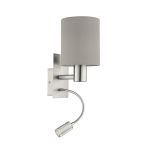 Eglo Luce Da Parete Pasteri Acciaio Nichel Satinato 40 | IP20 - Incl. Faretti e Escl. 1x E27