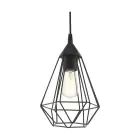 Eglo Luce Pendente Tarbes Nero | IP20 - Adatto per 1x E27 